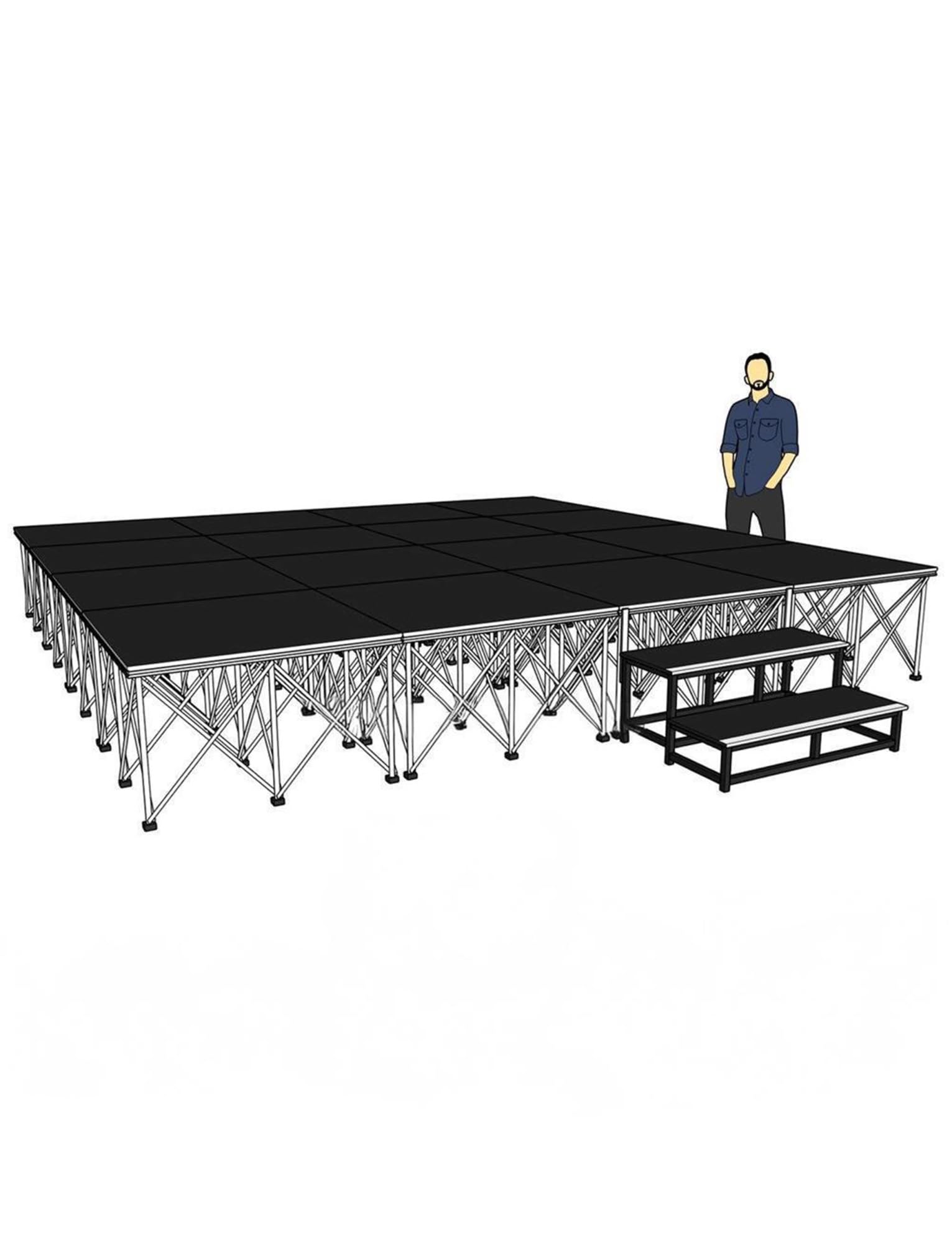 Portable Stage Platform - Connectable Modular Kit Based Entertainment Riser Performance Deck Stand for Wedding Dancers(122x122x60cm)
