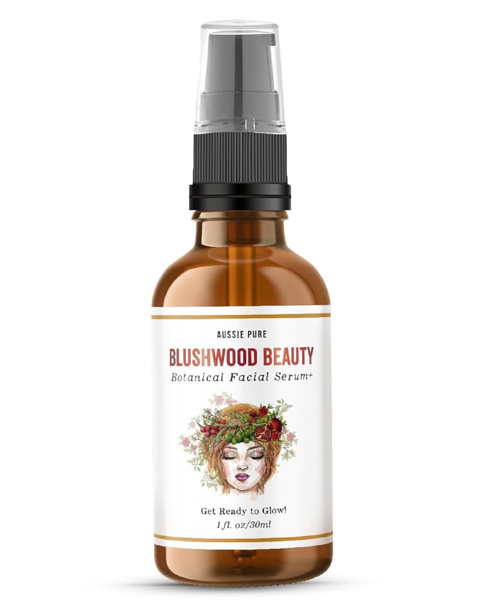 Aussie Pure Blushwood Beauty Botanical Facial Serum, Blushwood Berry (EBC-46) + Kakadu Plum Vitamin C, Antioxidant Hydrating Face Serum for Dewy Glow,