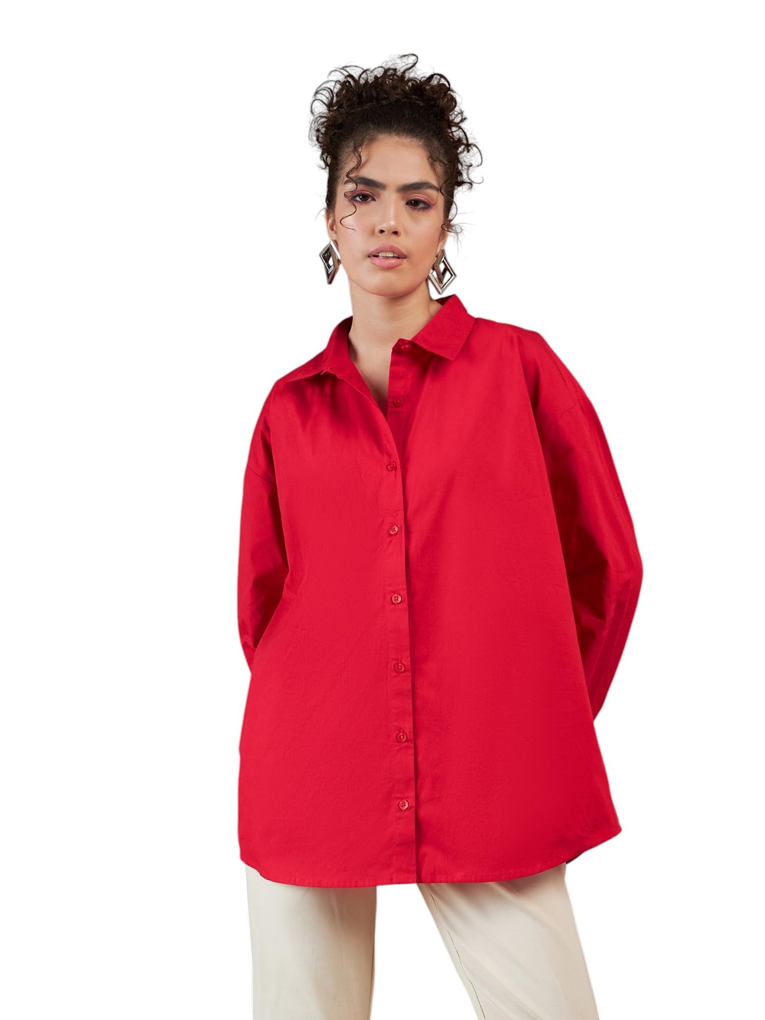 sassafras Women Cotton Poplin Oversized Shirt-picture-51