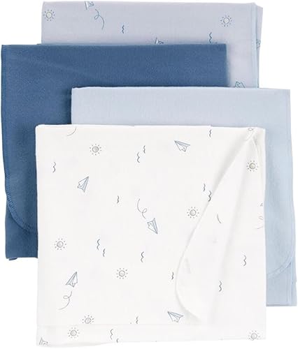 Carter's Paquete de 4 mantas receptoras para bebé (azul)