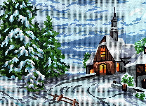 Needlepoint Painted Canvas Cross Stitch Tapestry Gobelin - Landscape. 16