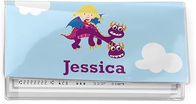 Girl Flying on a Dragon Vinyl Checkbook Cover (Personalized)