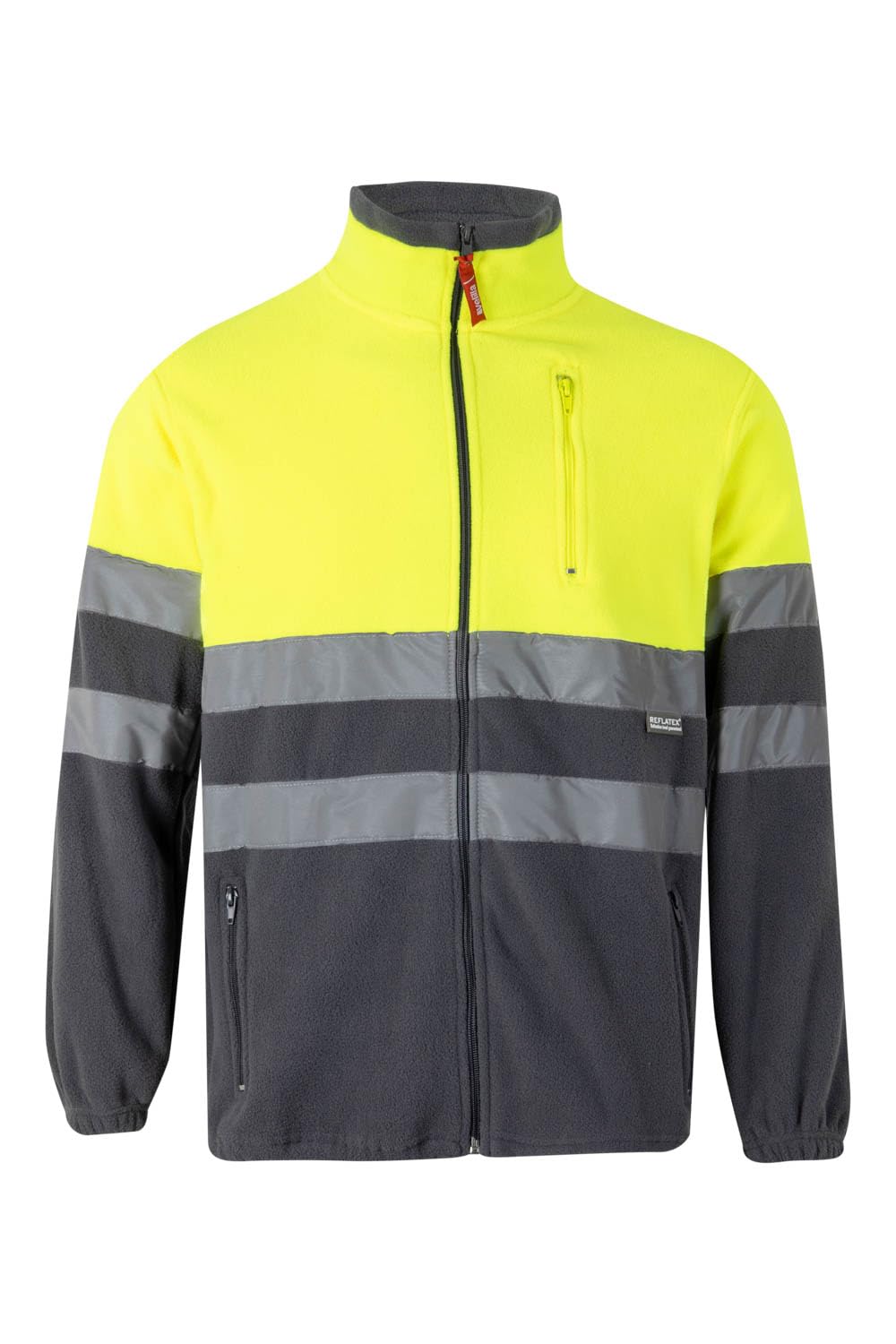 Veste polaire bicolore Velilla 183 gris et jaune fluo pour chantier en 3XL