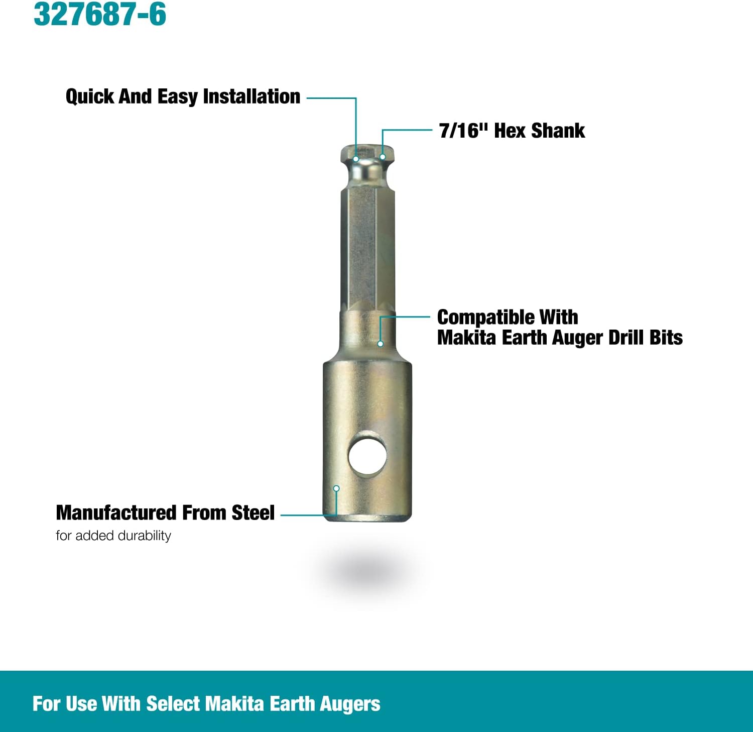 Makita 327687-6 Earth Auger Bit Adapter D