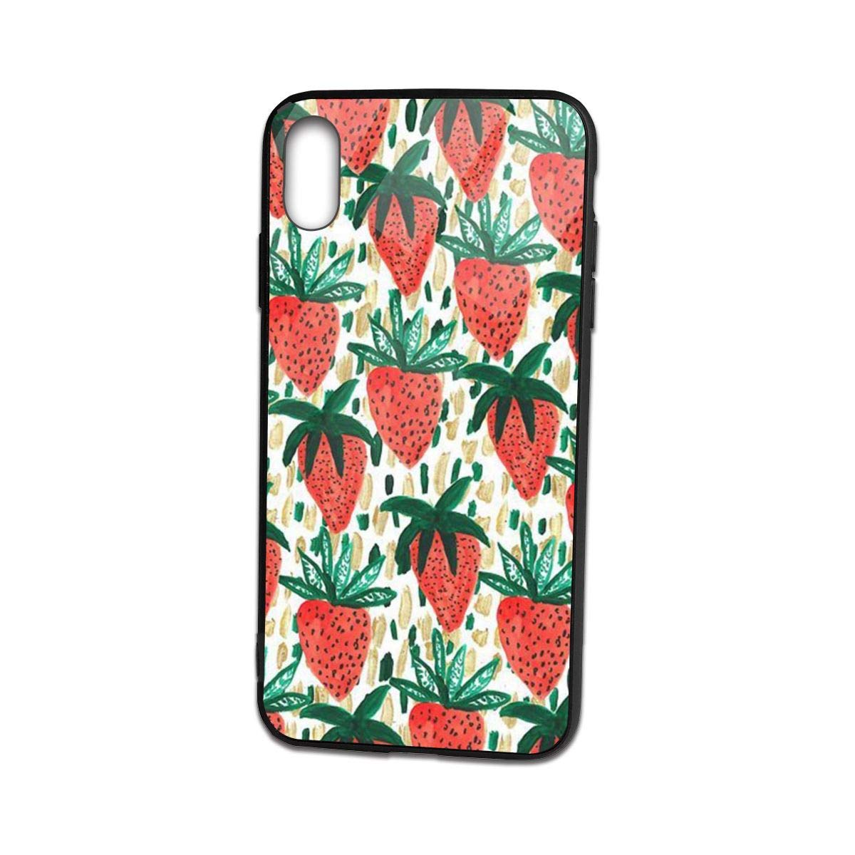Custodia sottile in morbido TPU trasparente con fragole per iPhone Xs Max, custodia morbida flessibile compatibile per Xs Max da 6,5 pollici (versione 2018)