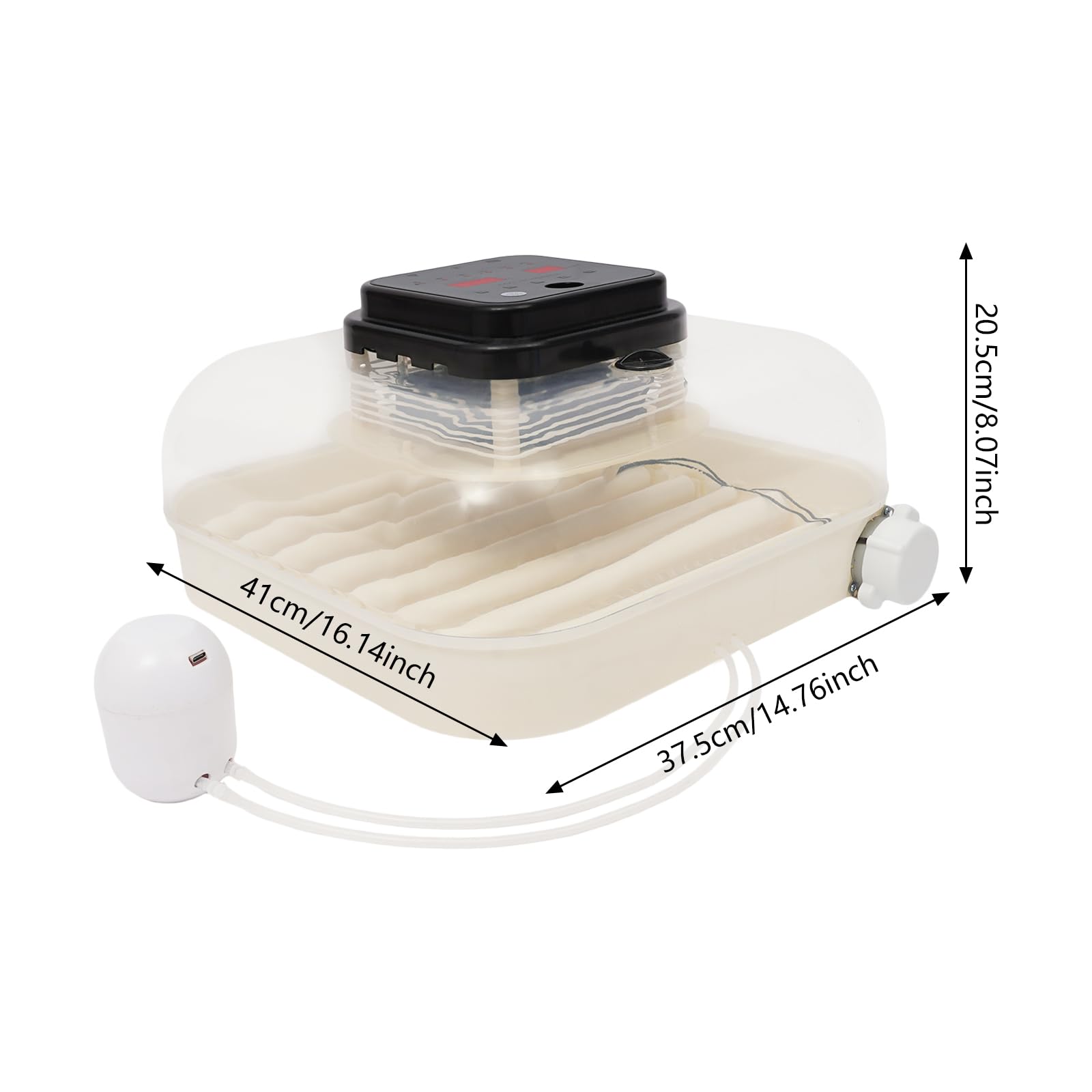 Incubatrice completamente automatica, polli incubatori con temperatura regolabile 0-40 °C e 50-90% di umidità 90 minuti e controllo delle uova a LED, incubatrice per uova di pollo e pappagalli (per 35