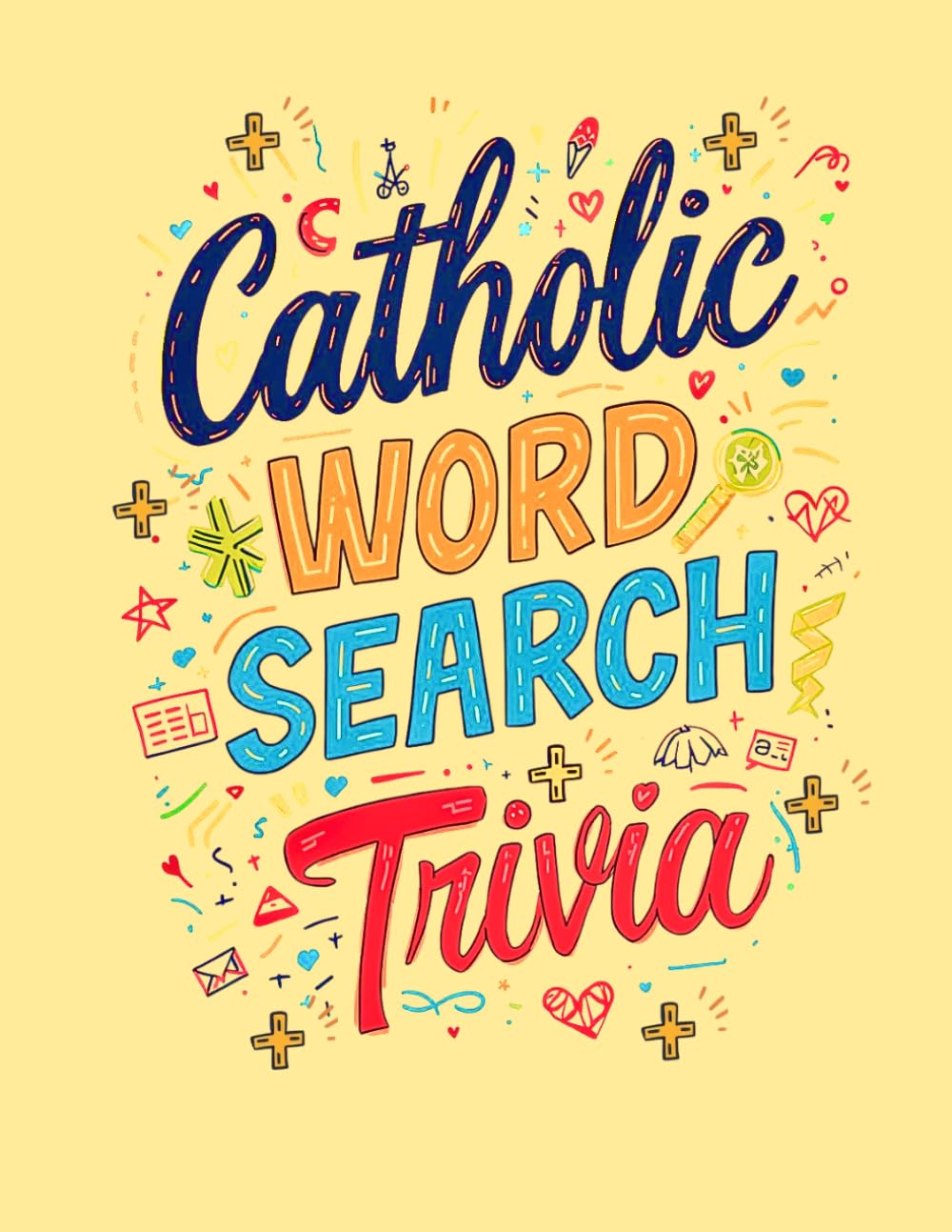 Catholic Word Search + Trivia: Large Print Faith Puzzle Book for Families (Catholic Trivia)