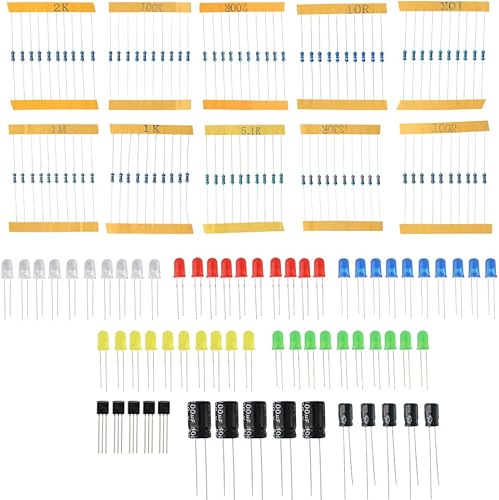 Miniatura 4 de Smraza Kit básico para Arduino, tabla de pan, fuente de alimentación, cables de puente, resistencias, LED, kit de diversión electrónica compatible