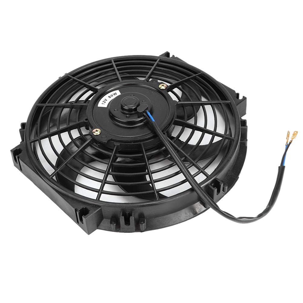 Wakects Ventola di Raffreddamento per Auto, 12 V, 80 W, Ventola di Raffreddamento per Auto, Ventilatore Elettrico Universale 10 Pollici, per Camion rimorchio con Kit di