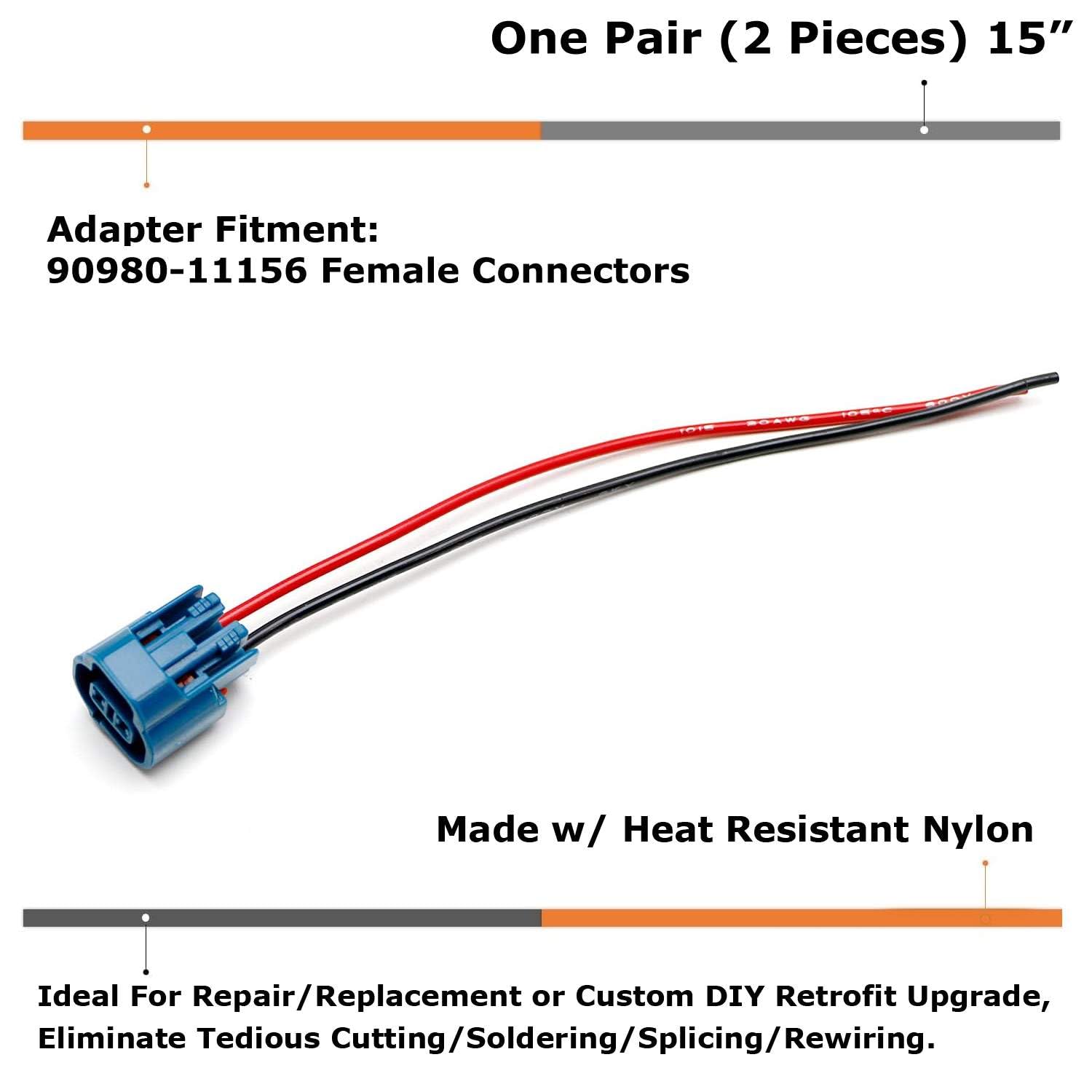 Amazon.com: iJDMTOY Pair (Blue) 2-Pin Female Multi-Purpose