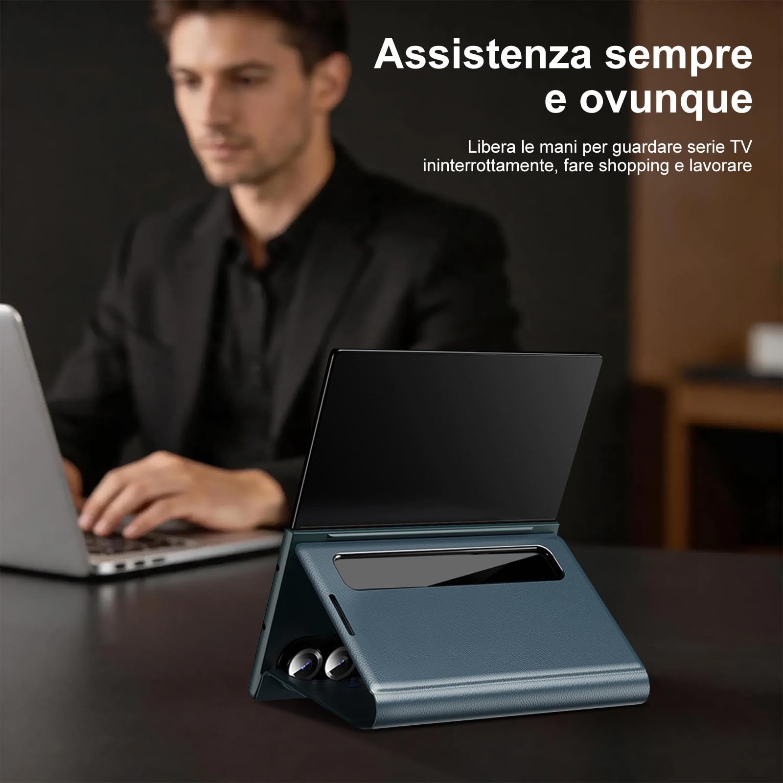 Cover per Samsung Galaxy Z Fold 8, Custodia a Libro con Finestra Smart