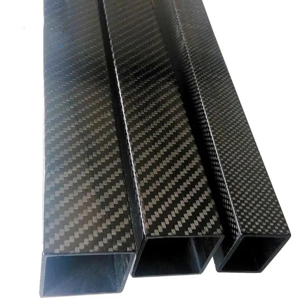 MTADSBKFP Carbon Fiber Tube, 2 Pcs 500mm 20-50mm Carbon Fibre Square Tube 3K Twill Matt High Strength(20x20x17mm)