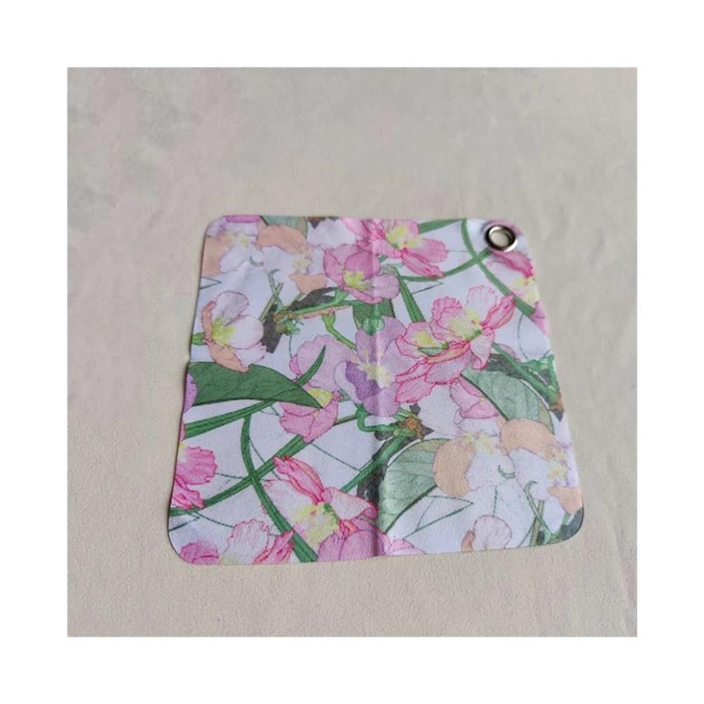 Juego de 2 paños de gamuza para gafas, diseño de flores, color rosa, lirio, begonia, margarita, 15 x 15 cm, para gafas, lentes de teléfono, toallitas de limpieza (morado)