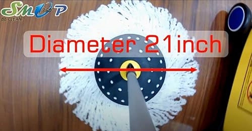 Miniatura 5 de SMOP 360 Spin Mop Comercial, Microfibra, Cubo, Sistema de Limpieza de Pisos para Tiendas y Hogares, Carrito con Ruedas, Cabezal de Repuesto