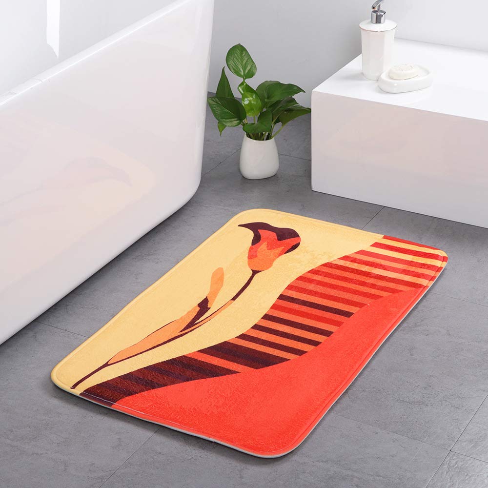 Tapis de porte d'aspiration en suédine imprimé absorbant et ultra doux