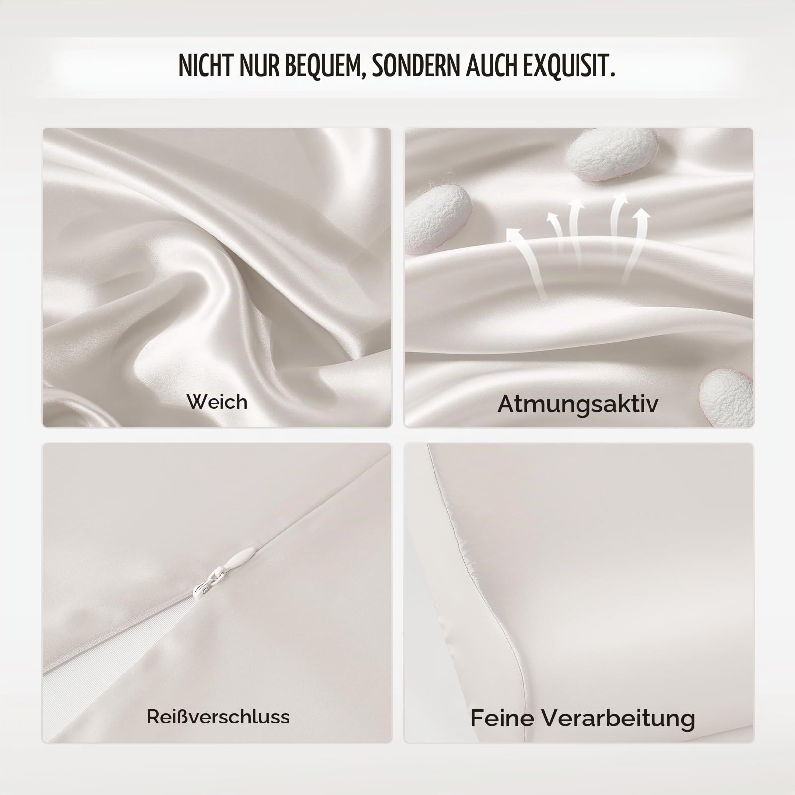 THXSILK 2er Set Maulbeerseide Kissenbezug für Kontur Gedächtnisschaum Kissen Latex Cervical 19 Momme Seidenkissenbezug, Hypoallergen Waschbar (50x30x10/7 cm（2er-Pack）, Natürliches Weiß)