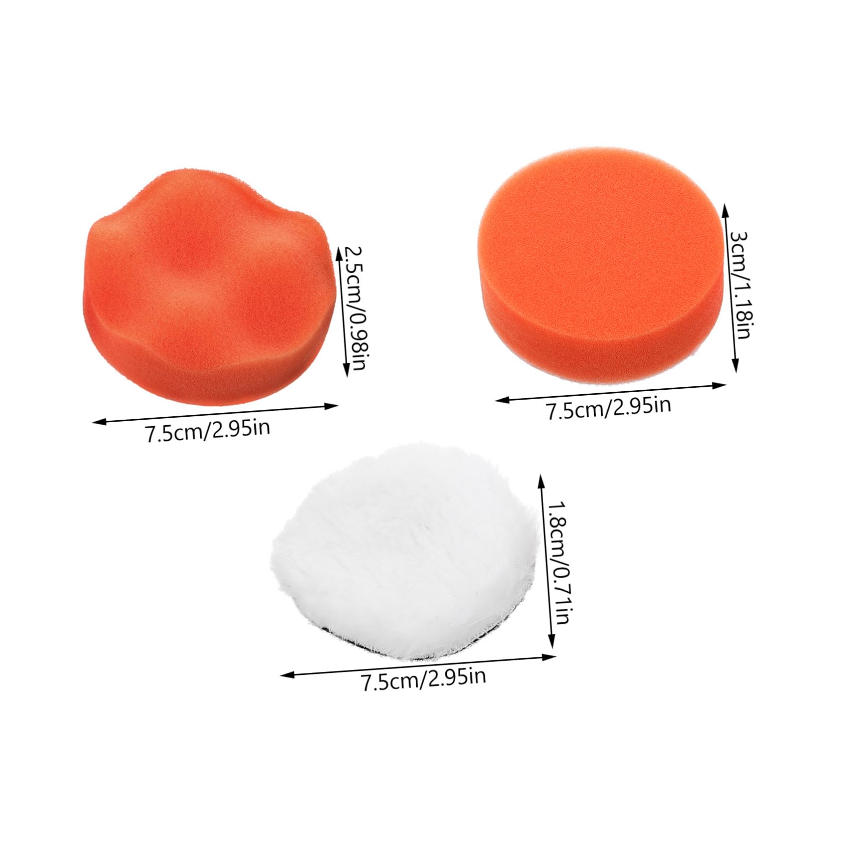 Garneck 3Pcs Car Polishing Machine Buffing Sponge Pad Drill Polishing Kit with Buffing Pads for Scratch Repair and Waxing Compatible with Buffing Machines and Drills