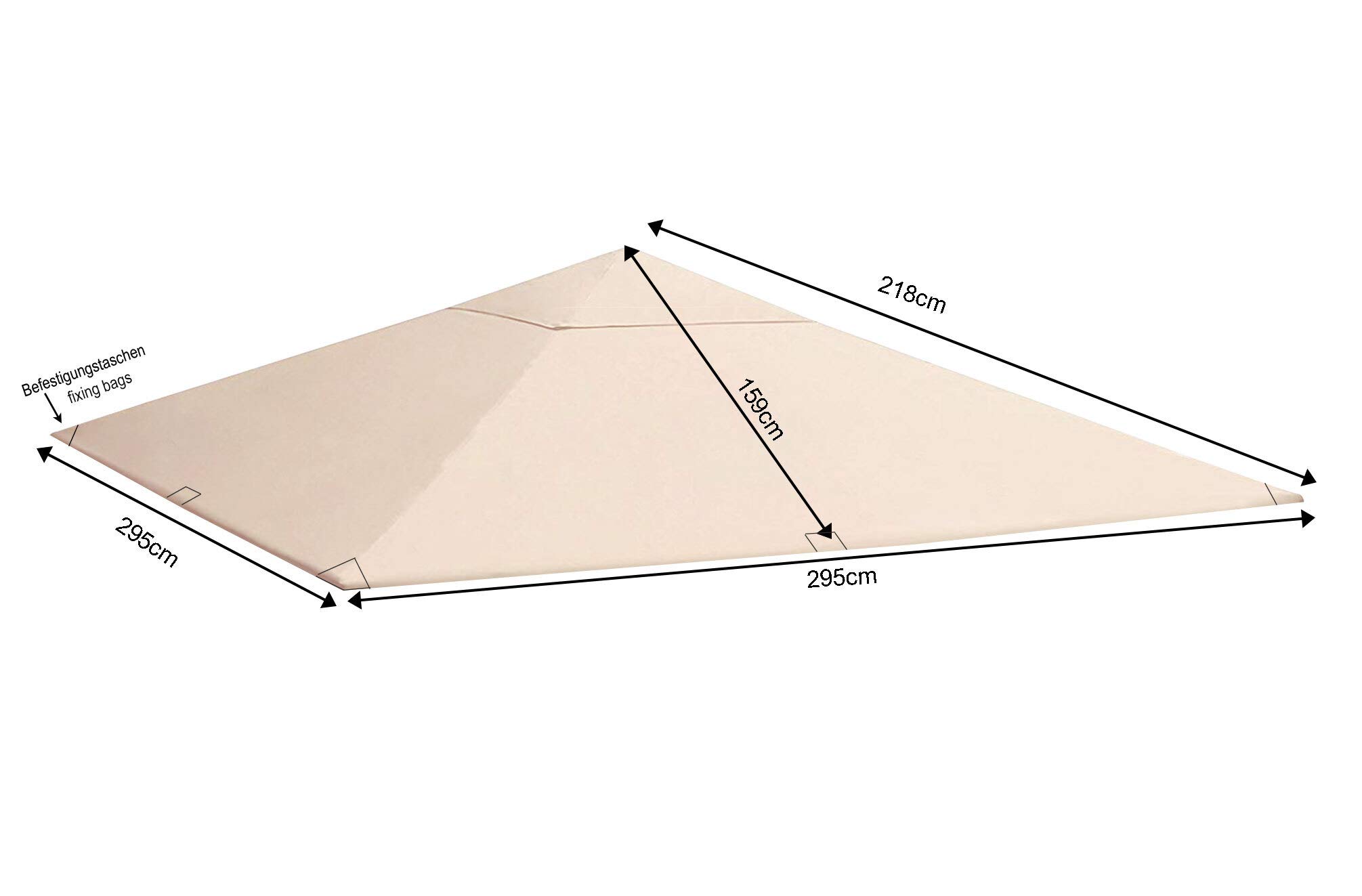 Quick-Star - Tetto di Ricambio per Gazebo Paris, 3 x 3 m, Colore: Sabbia