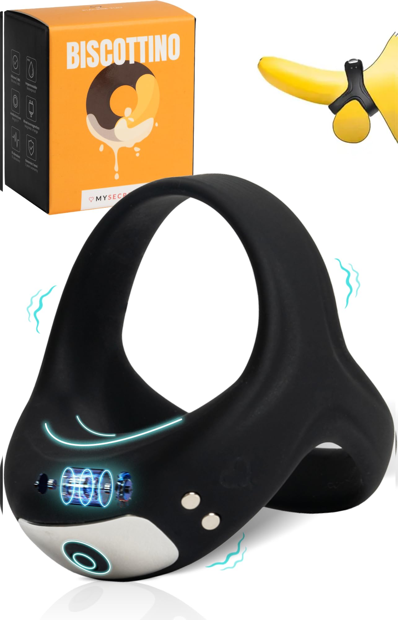 MySecretCase Penis Vibrator für Paare Cockringe für Männer Gummi Sexspielzeug, Mastrubrator für Manner Cock Ring & Vibrator Mann Erotik 10 Vibrationmodi Erektion & Klitoris Stimulator Für Sie
