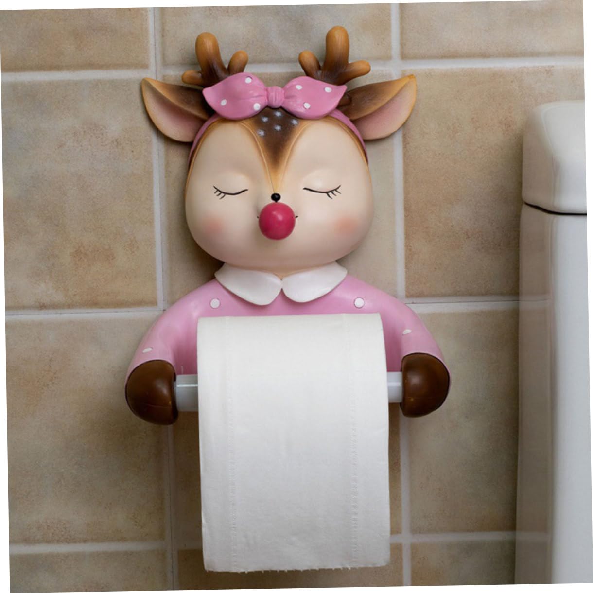Portarrollos de Papel Higiénico Decorativo Rosa de Resina, 1 Pieza | Diseño Mural, Admite Rollos Tamaños, Solución Ahorra Espacio para Baño