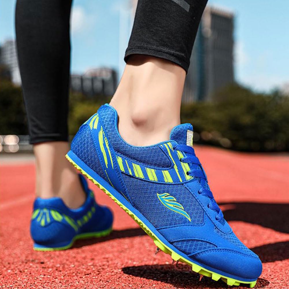 Unisex-Leichtathletikschuhe Spikes Leichtathletik 7 Nägel Laufschuhe rutschfeste Jugendsportschuhe Turnschuhe Sprint-Spikes Gittergewebe Atmungsaktiv und bequem Mit Sprint Herren Kinder Damen,32-46 EU
