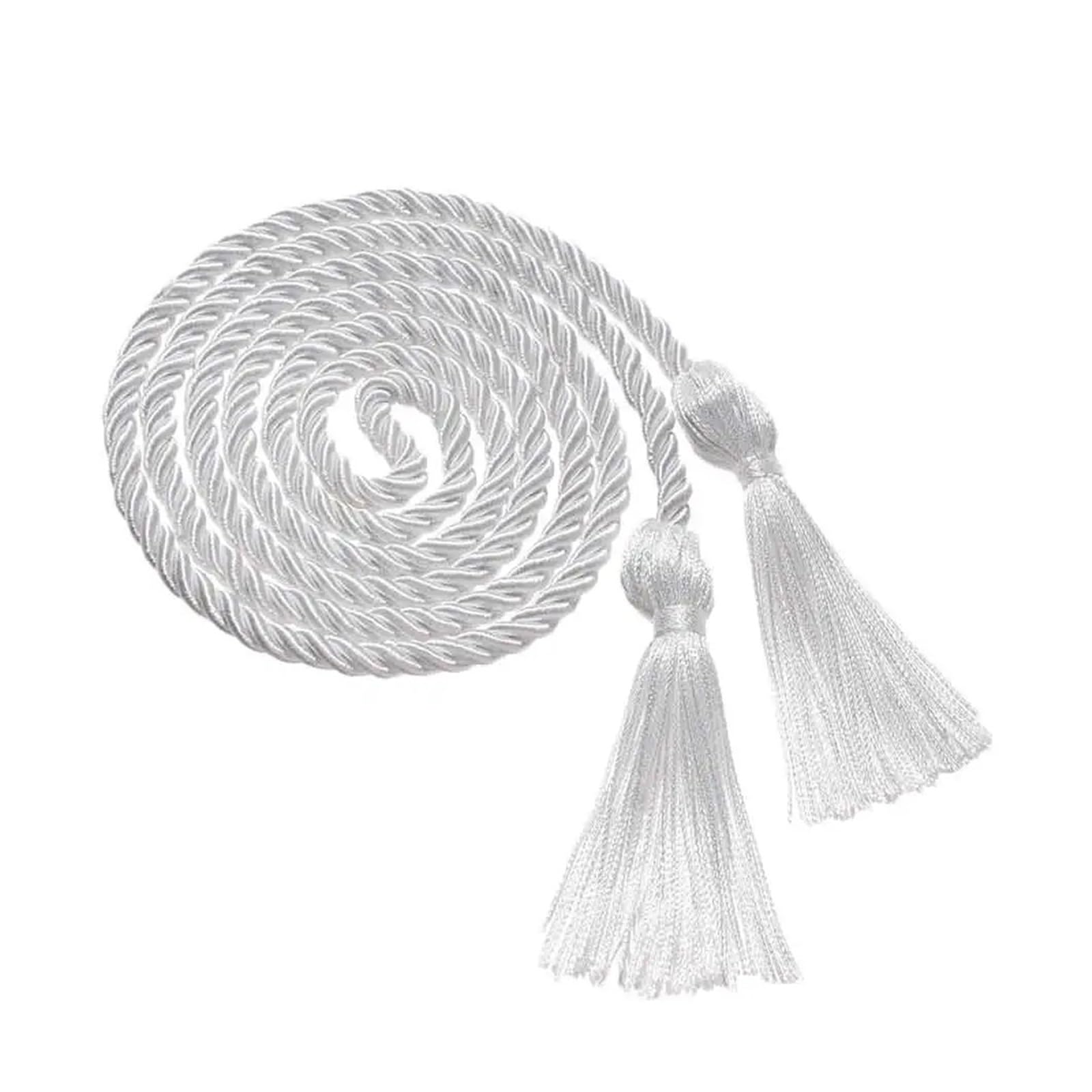 Tassel Graduation 10Pcs Graduation Honor Cords Craft Braided Tassels Drawstring Rope Yarn Cord For Students Bachelor Gown for Graduate Ceremonies and Memorials(White)