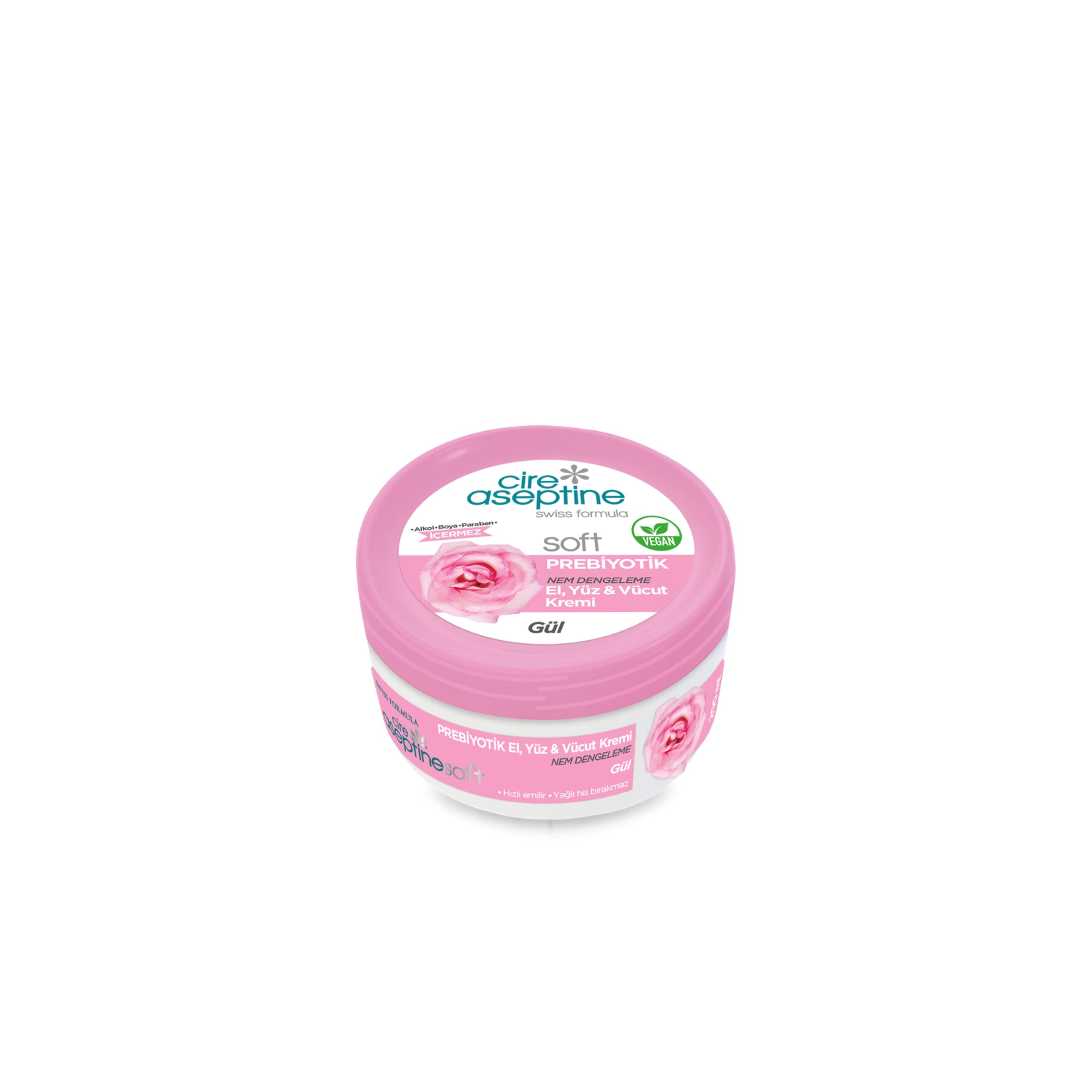 CİRE ASEPTİNE Soft Prebiyotik Gül El, Yüz ve Vücut Kremi 200 ml