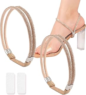 High Heel Shoelace,Heel Strap Elastic Shoe Laces | Elastic Shoe Laces Heel Strap, Fixed Tie Belt Shoes Band, Rhinestone Detachable Shoe Strap, Ankle Straps for Heels Enjovdery