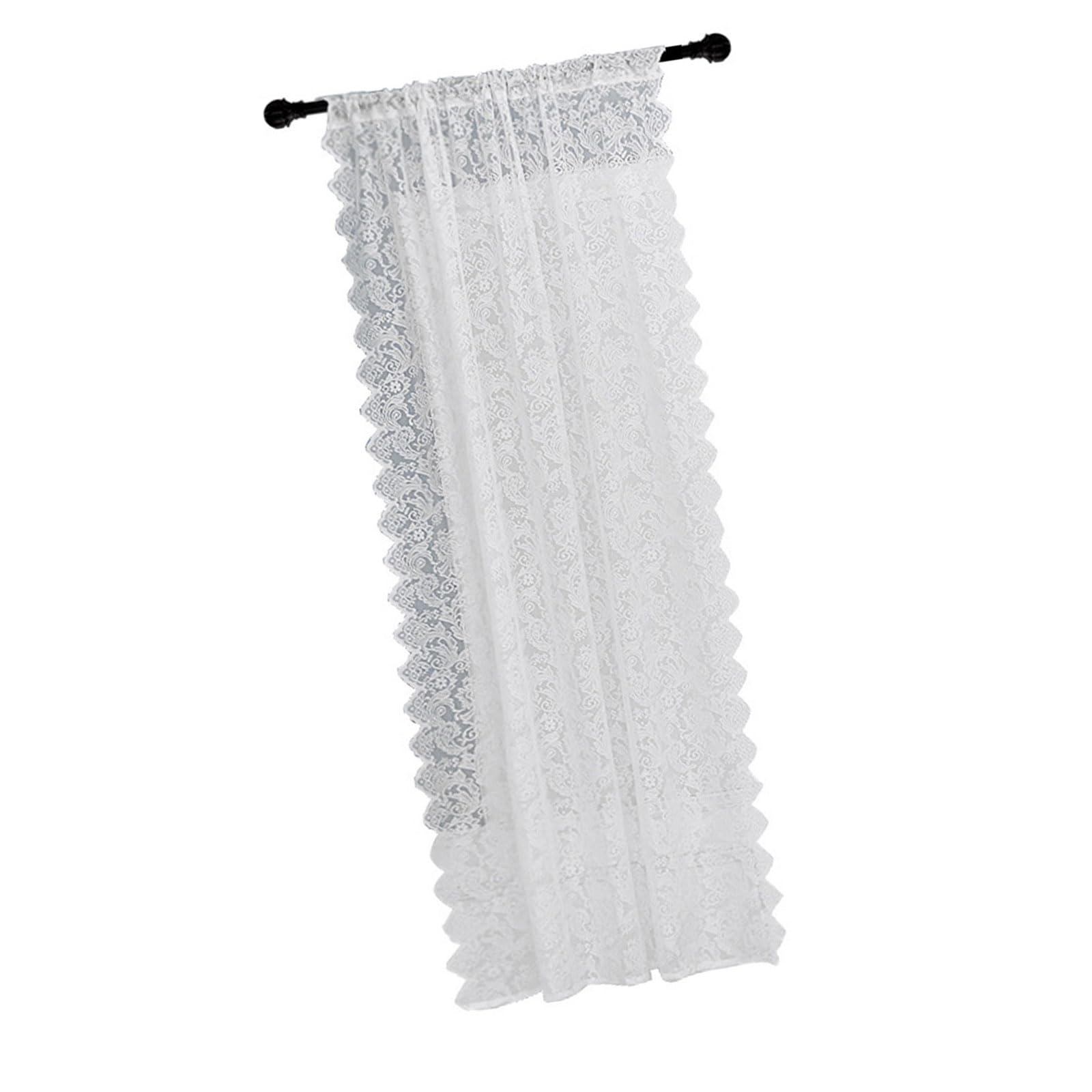 Msioytog White Window Curtain Lace Sheer Window Panel, Easy To Clean Lace Sheer Curtains For Detailed Oriented Decoration Panel