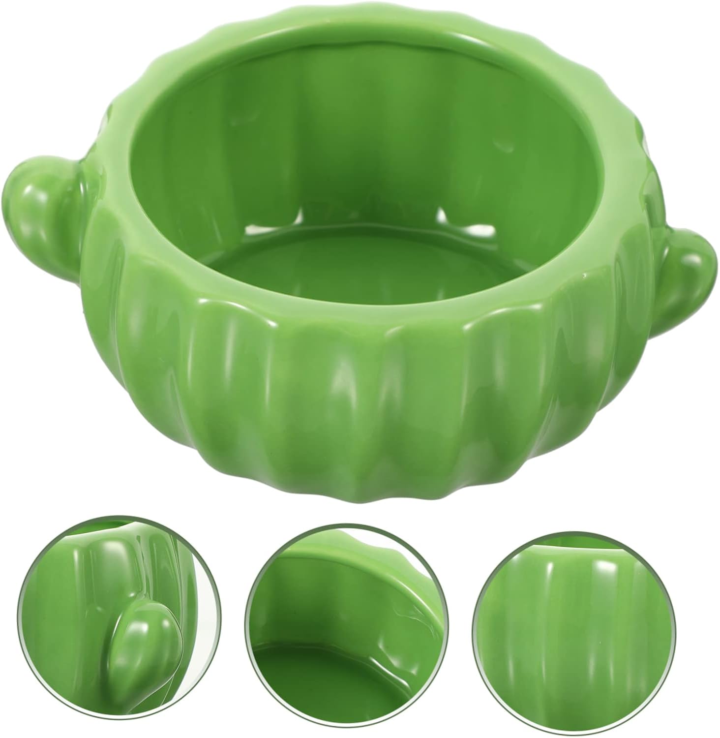 Levemolo Cactus Ceramic Hamster Food Bowl Waterproof PET Feeding Dish for Small Animals Cute Chinchilla Hamster Water Bowl 1-Piece Cactus Shaped Design