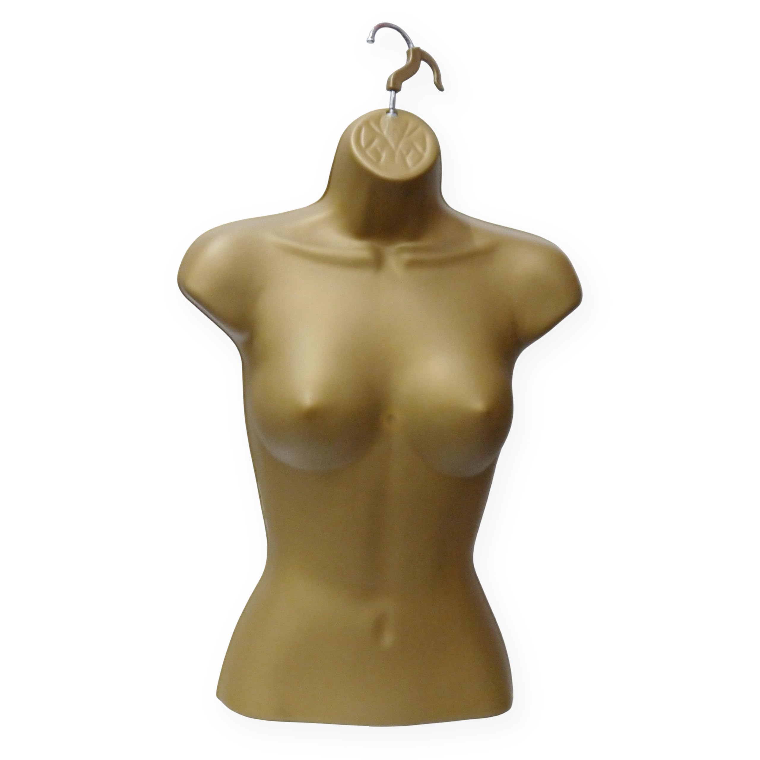 Female Hanging Mannequin Half Body Form Bust Shop Display 3QTR SKIN (MEN 3/4 LIGHT CREAM) (Gold)