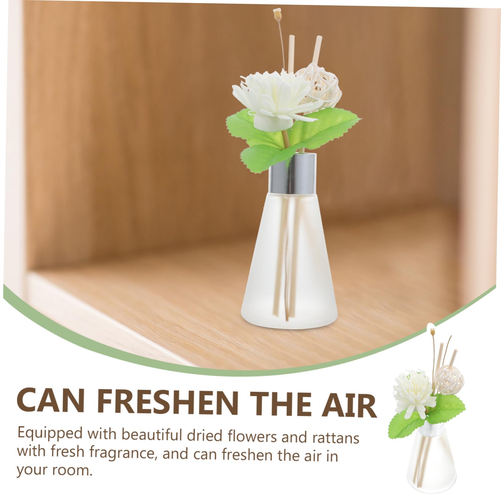 BESTYASH 3 Stück Aroma Diffusor Flasche aus Klarglas mit Getrockneten Blumen Dekorative Duftflasche für Aromatherapie für Raumduft