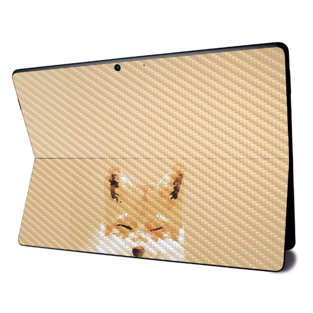 MightySkins Carbon Fiber Skin for Microsoft Surface Pro X - Smiling Fox | Textured Carbon Fiber Finish | Easy to Apply, Remove, and Change Styles | Made in The USA