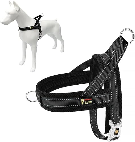 Plutus Pet Arnés sin tirones para perro, con acolchado de malla transpirable, arnés reflectante ajustable a prueba de escapes, arnés de chaleco de