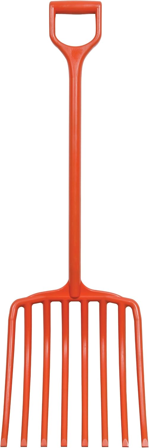 A.M. Leonard All Poly Scoop Fork, 8 Tine, D-Grip Handle