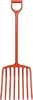 A.M. Leonard All-Poly 8-Tine Scoop Fork with D-Grip Handle - Lightweight Pitchfork for Mulch, Hay, Compost & Straw