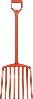 A.M. Leonard All-Poly 8-Tine Scoop Fork with D-Grip Handle - Lightweight Pitchfork for Mulch, Hay, Compost & Straw
