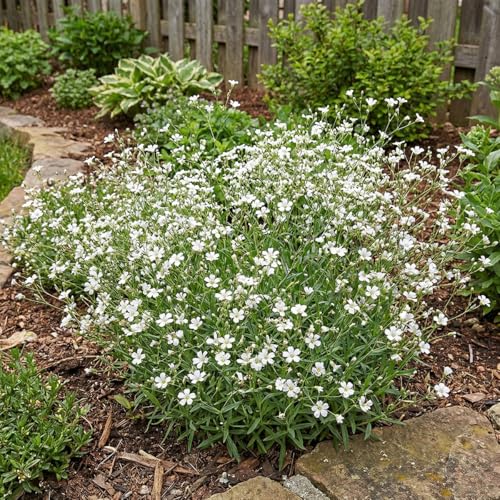 Bloomique - Lot de 6 - Gypsophila Repens Alba - Gypsophile rampante - Floraison abondante - Rustique - Vivace - Hauteur 10-20 cm - Pot 9 cm