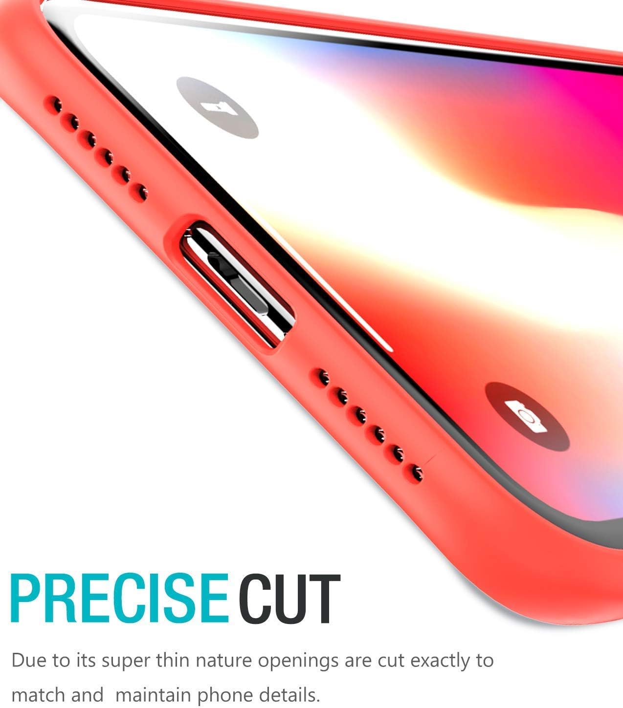 TOZO for iPhone XR Case Hybrid PC+TPU Soft Grip Matte Finish Frame Clear Back Panel Cover 6.1 Inch RED