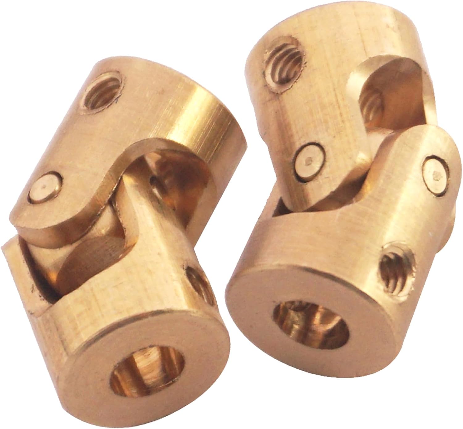 4Pack ShareGoo 3mm-3mm Micro Brass Universal Joint Motor Shaft Coupler Connector Compatible with 1/24 1/18 RC Car Boat DIY Airplane Gimbal