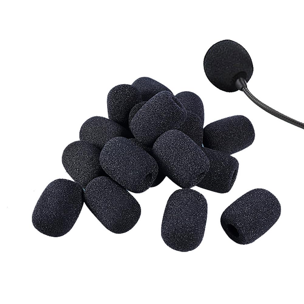 UUYYEO 50 Pcs Lapel Microphone Foam Covers Small Headset Microphone Windscreen Replacement Headset Mic Foam Mini Mic Foam Covers Microphone Wind Screen Covers