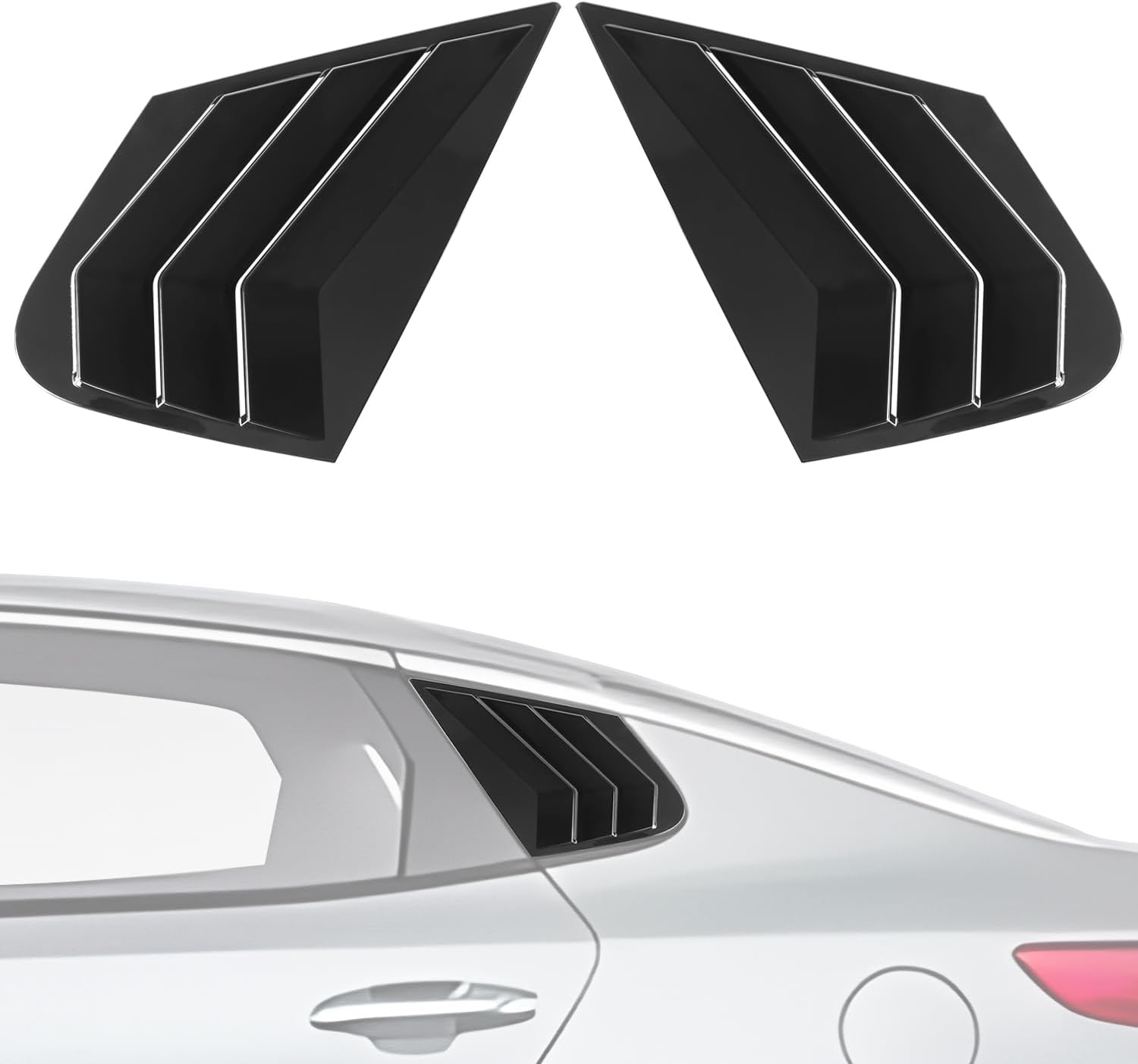 Rear Side Quarter Louvers Window Shade Trim Panel Cover Compatible with for Kia Optima K5 Sedan 2016-2020 Side Shutter Cover Trim Sticker Vent Scoop Blinds Exterior Decoration Accessories