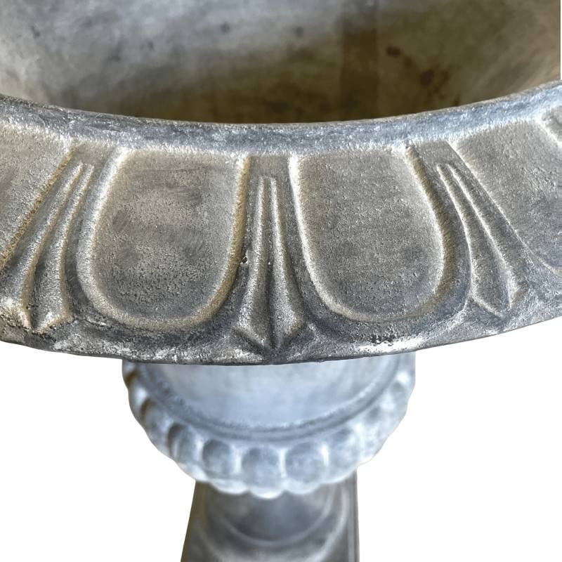 Grand Vase Vasque Jardiniere en Fonte Grise Style Medicis Pot de Fleur 47,5x47,5x62cm
