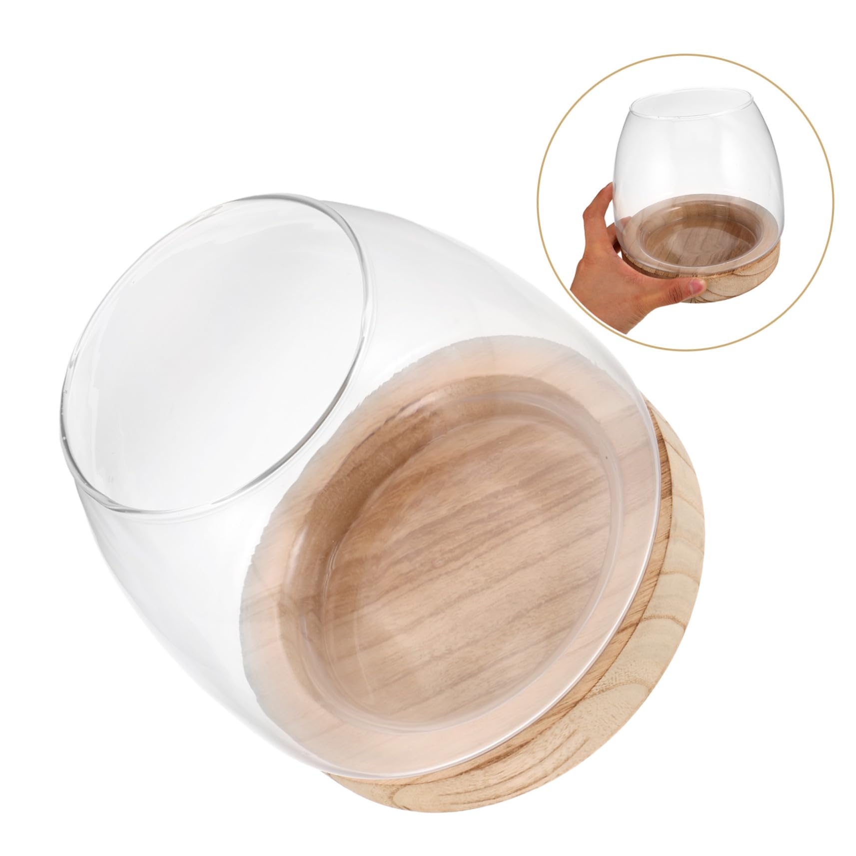POPETPOP Vase Hydroponique Verre avec Base Petit Bocal Décoratif pour Plantes Intérieur Terrarium Compact et Portable pour Table et Bureau