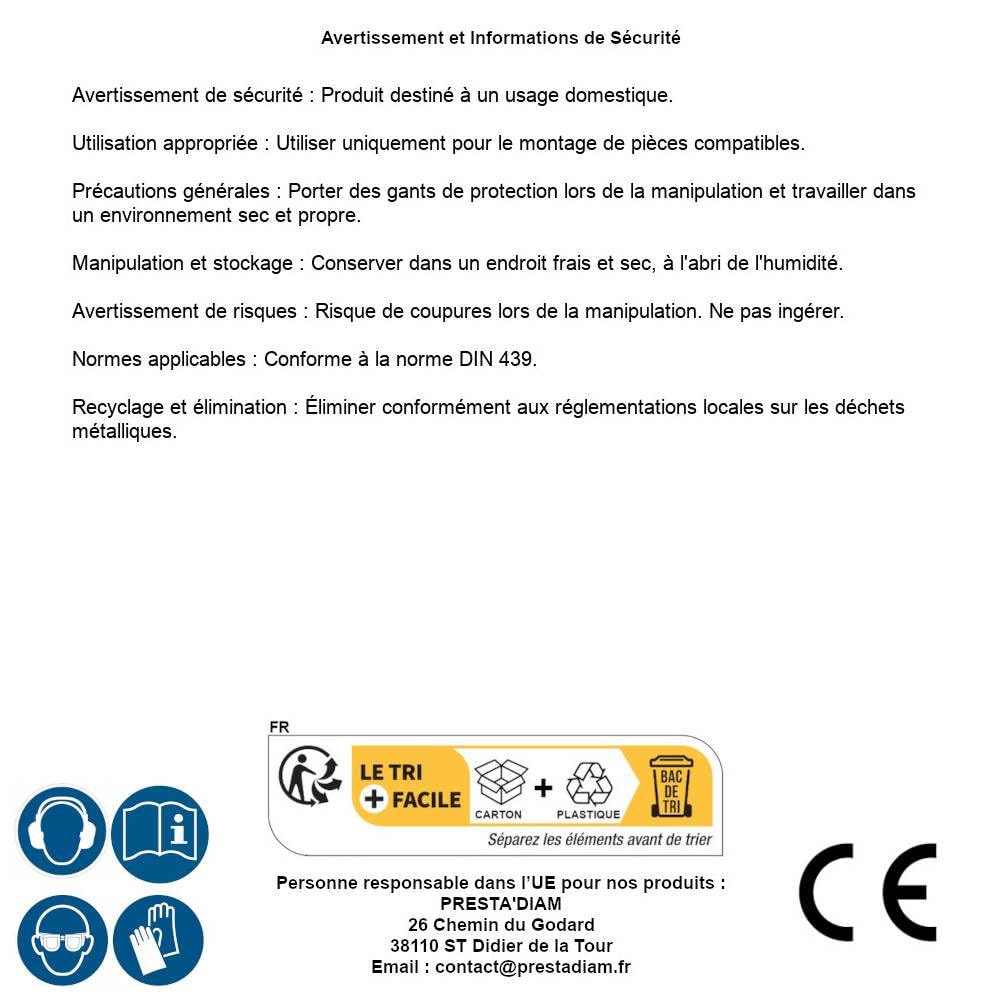 10 dadi esagonali bassi M36 mm, DIN 439, acciaio inox A4, D-Work