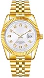 Men's Classic Design Analog Quartz Watches Fashion Business Watch Stainless Steel Waterproof Date Casual Wrist Watch for Men