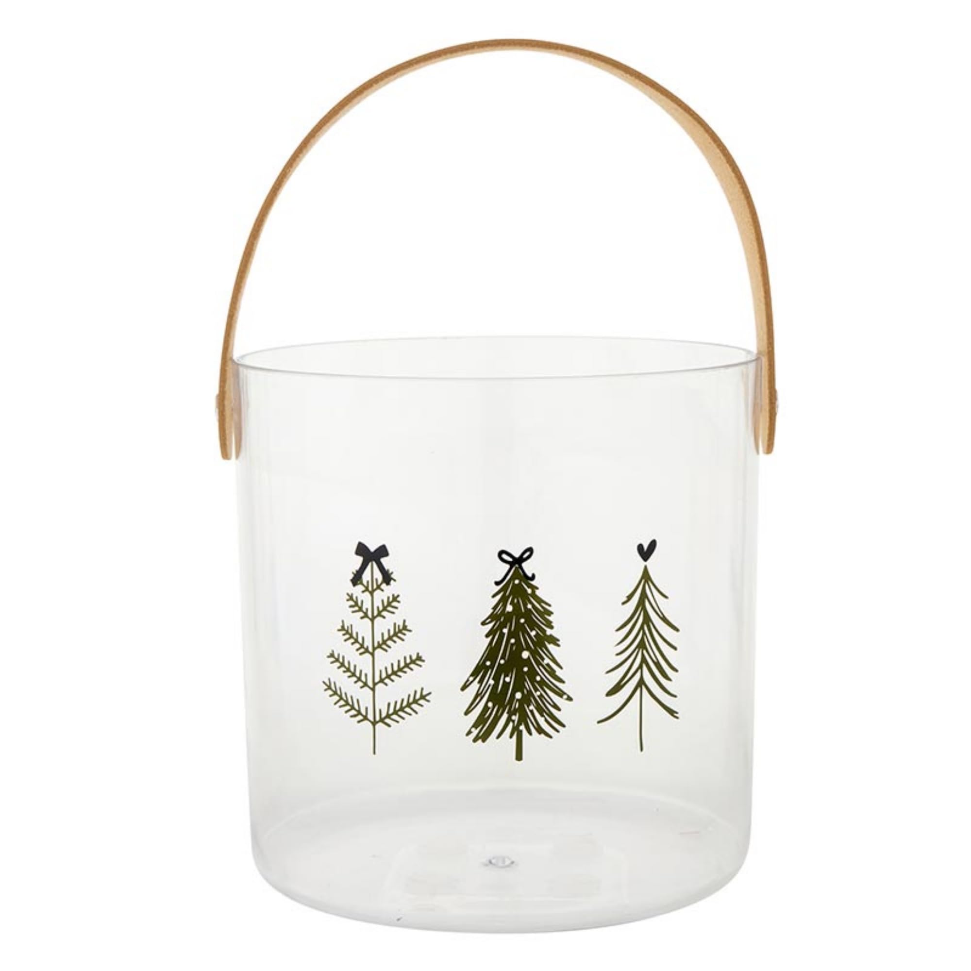 Santa Barbara Design Studio Christmas Ice Bucket with Handle Acrylic Champagne Bucket, 5" D x 5" H, Trees