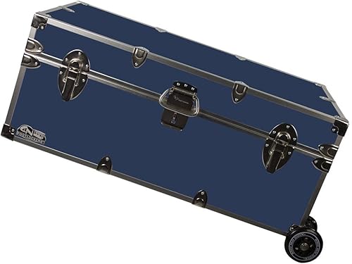 Miniatura 6 de C&N Footlockers - Baúl Happy Camper de tamaño completo con ruedas - Tronco de campamento de verano #1 - Fabricado en los Estados Unidos - Reposapiés