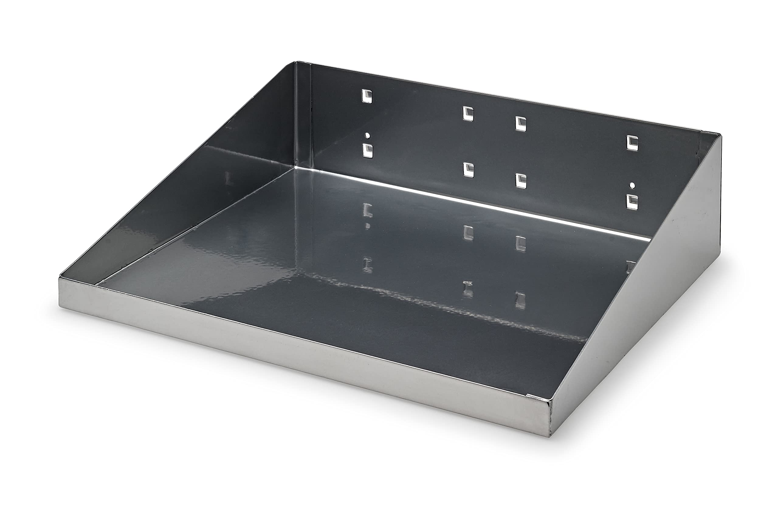 Locking Pegboard Hooks 56120-SLV LocHook Shelf with Garment Hanger, 12" x 10", Silver