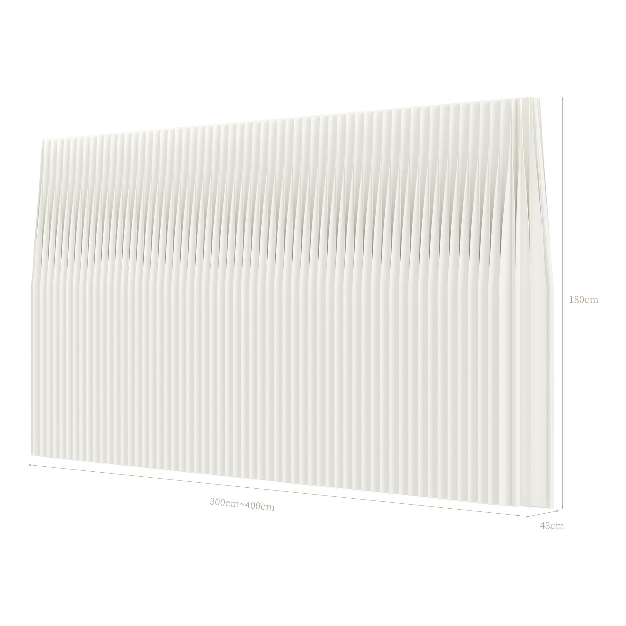 SAeWare Biombo plegable para ambientes, separador portátil de privacidad para el hogar, oficinas, tiendas, restaurantes, uso comercial, blanco, 180 x 43 x 400 cm